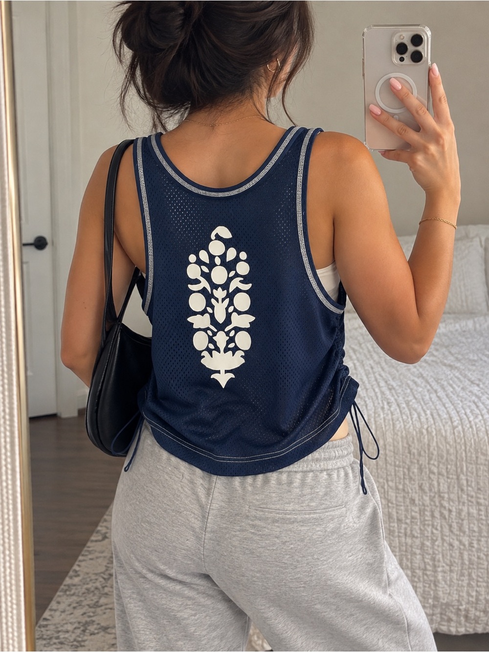 FP Movement Free People Navy Mesh Tank Top NWT XS